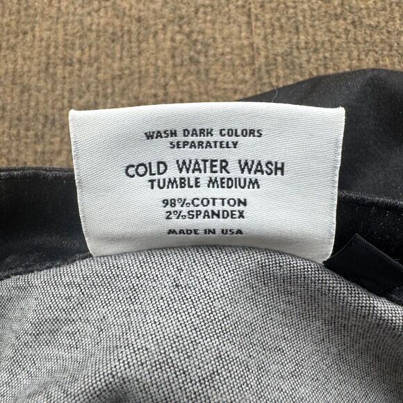 Rufskin Coal Waxed Denim Pants Men's 28X29 Black Straight Stretch SnapButton Fly - Picture 9 of 16